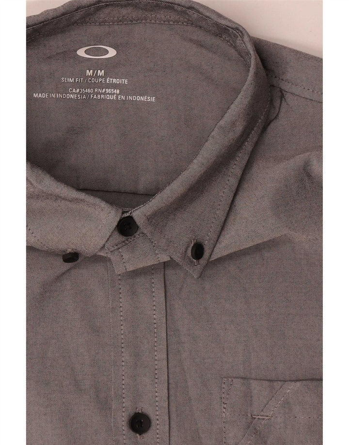 Koszula męska Oakley Slim Fit, średnioszara, poliestrowa