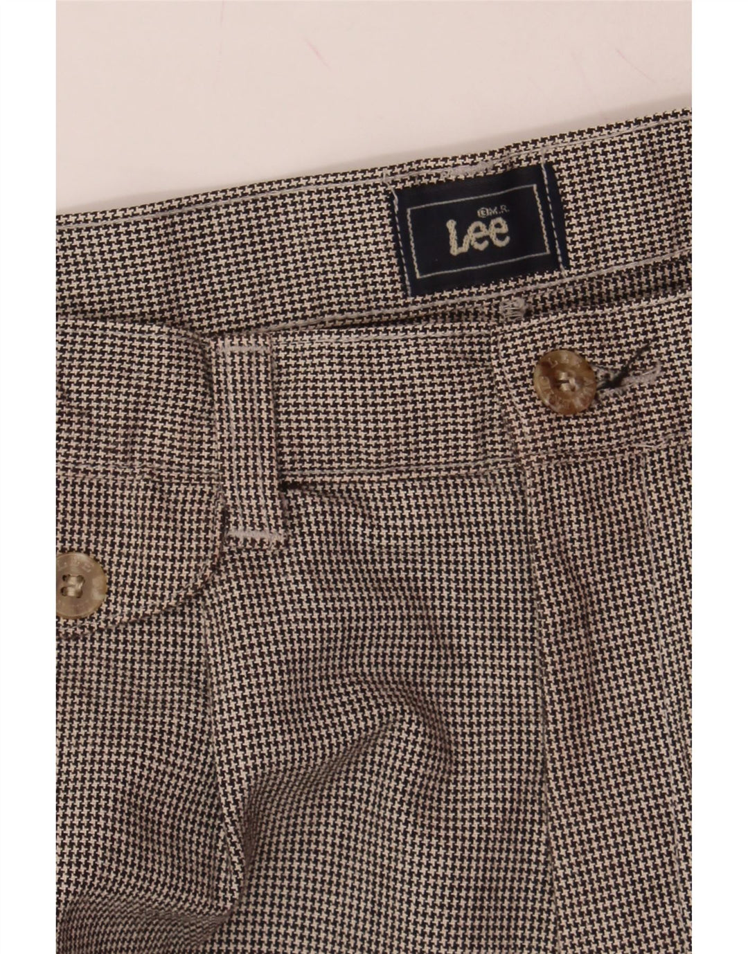 LEE Womens Pegged Chino Trousers US 8 Medium W26 L32 Grey Houndstooth Vintage Lee and Second-Hand Lee from Messina Hembry 