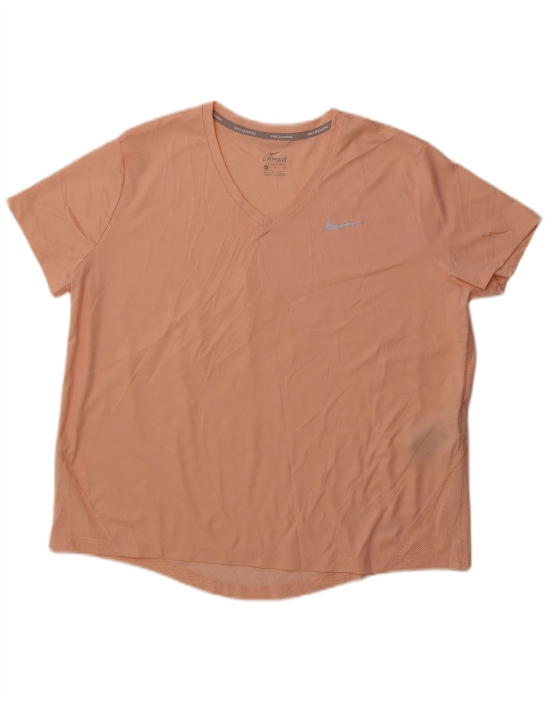 NIKE Womens Dri Fit T-Shirt Top UK 18 XL Orange Polyester