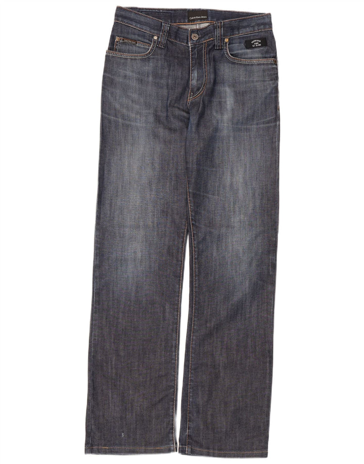 Damskie proste dżinsy Calvin Klein W30 L30 Niebieskie bawełniane