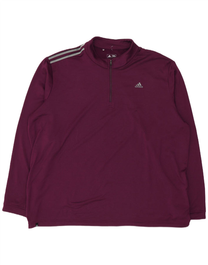 Adidas Męski dres z zamkiem błyskawicznym Top 2XL Fioletowy poliester