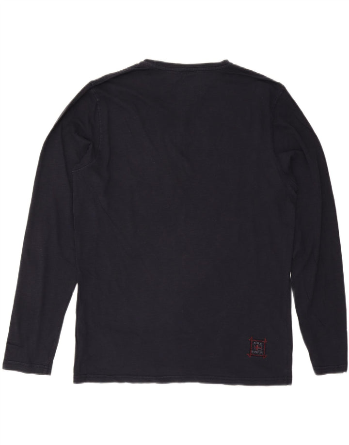 Męski top NAPAPIJRI Geographic Graphic z długim rękawem XL, granatowy