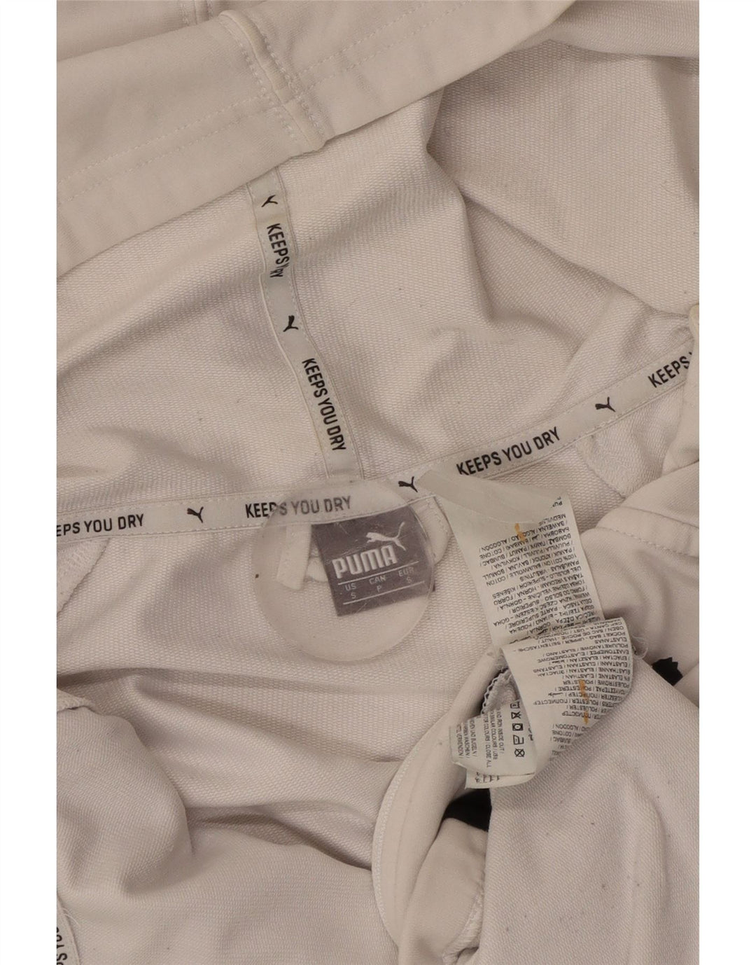 Damski sweter z kapturem i zamkiem błyskawicznym PUMA UK 10, mały, biały, z blokami kolorów