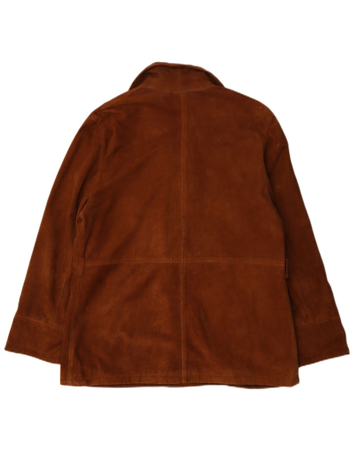 Zamszowa kurtka damska Vintage UK 18 XL, brązowa skóra