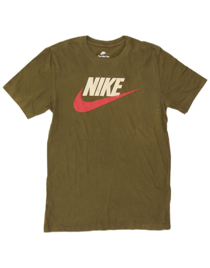 Męski T-shirt z grafiką Nike, mały, bawełniany khaki