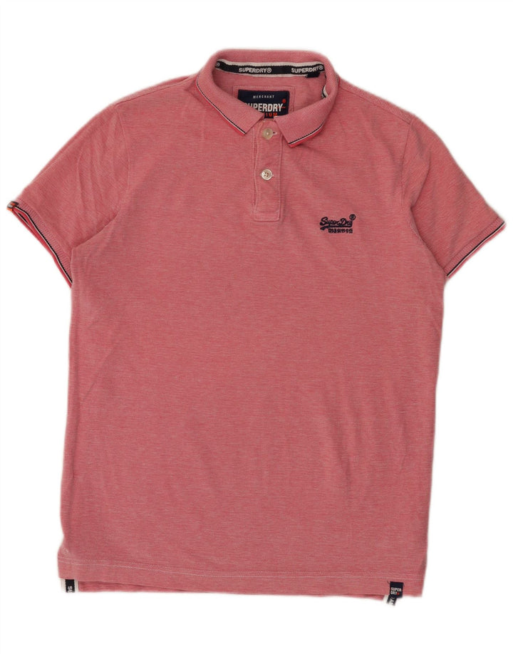 Męska koszulka polo Superdry Średnioróżowa, bawełniana w plamki