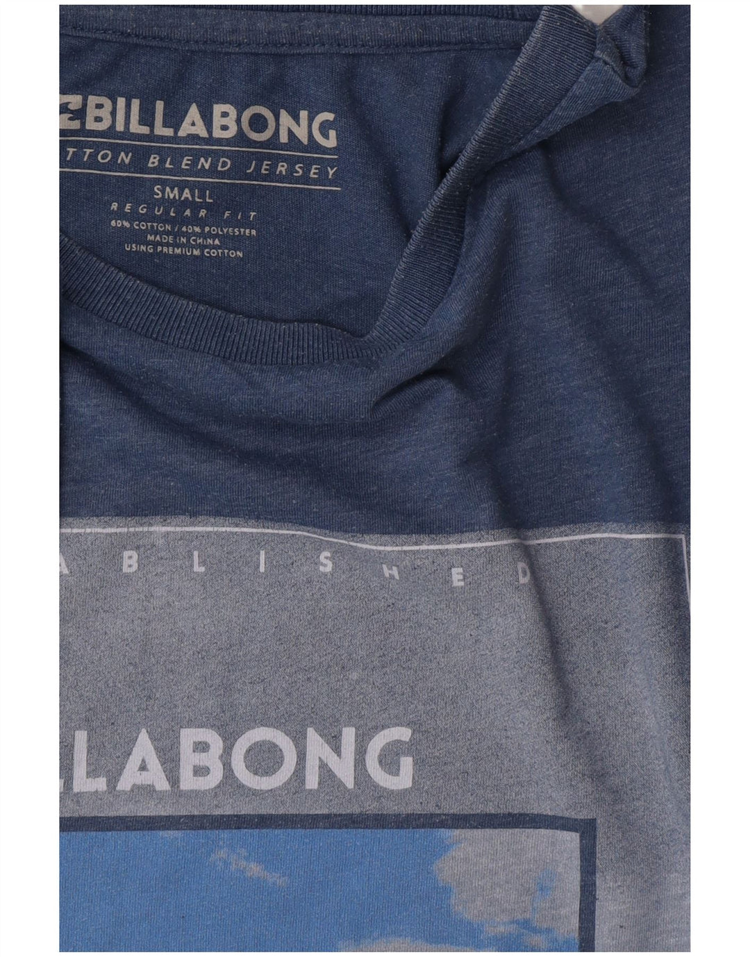Męski T-shirt z grafiką Billabong o regularnym kroju, mały, niebieski, bawełniany