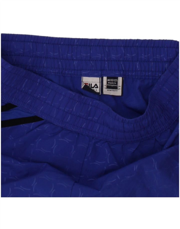 Spodenki sportowe FILA dziewczęce 10-11 lat, średni niebieski geometryczny poliester