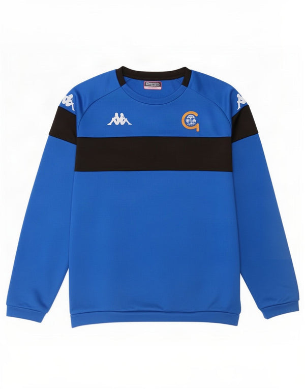 Męski sweter z grafiką Kappa 2XL Niebieski poliester z blokami kolorów
