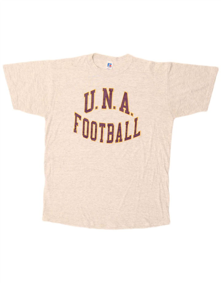 Męska koszulka z grafiką RUSSELL ATHLETIC Top XL, szara, bawełniana