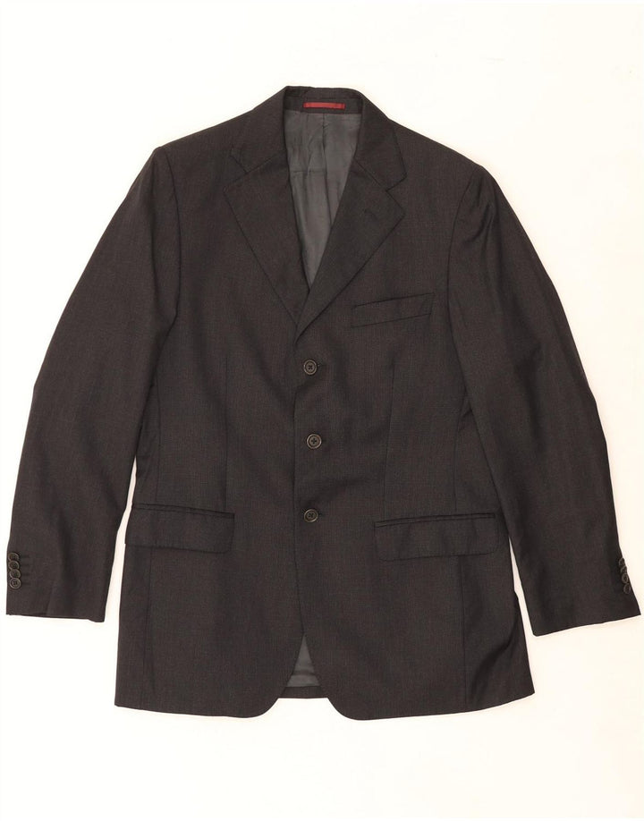 MASSIMO DUTTI Mens 3 Button Blazer Jacket UK 38 Medium Grey Wool Vintage Massimo Dutti and Second-Hand Massimo Dutti from Messina Hembry 