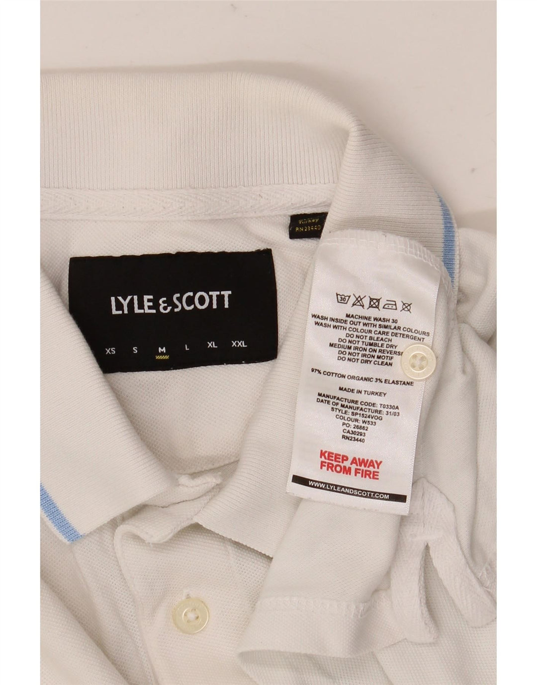 Męska koszulka polo Lyle & Scott, średnia biała bawełna