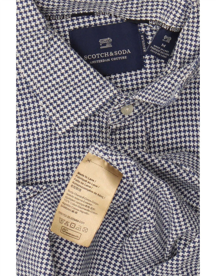 Koszula męska Scotch & Soda, bawełniana w ciemnoniebieską pepitkę
