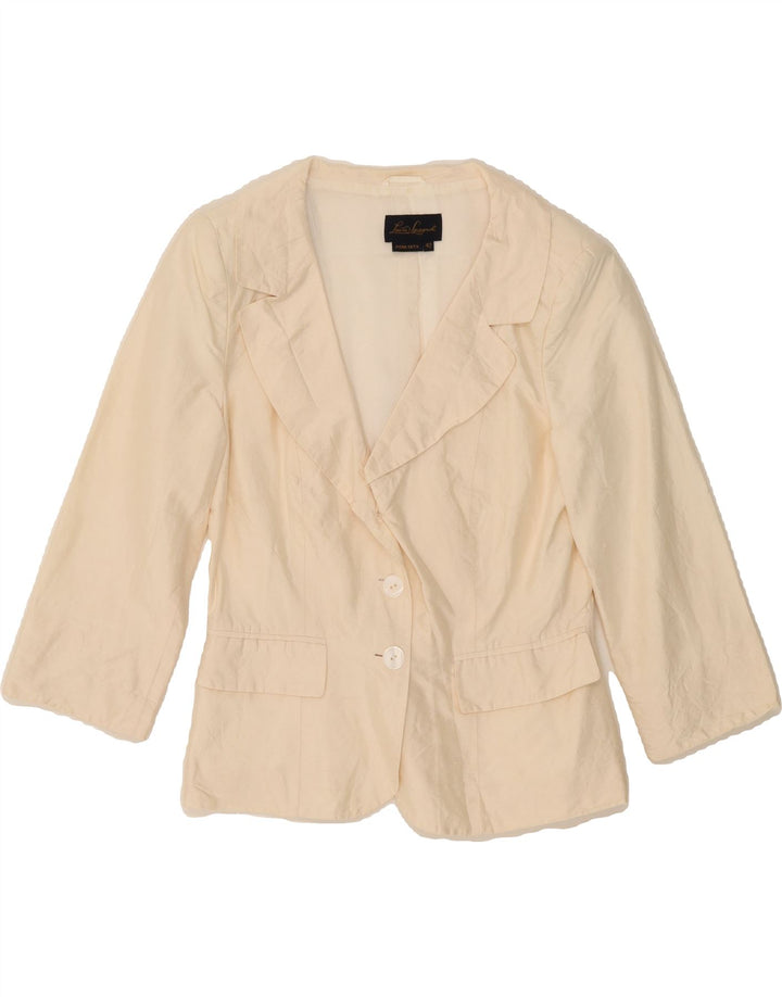 LUISA SPAGNOLI Womens 3/4 Sleeve 3 Button Blazer Jacket IT 42 Medium Beige Vintage Luisa Spagnoli and Second-Hand Luisa Spagnoli from Messina Hembry 