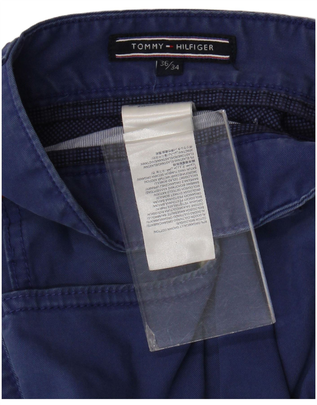 Męskie proste spodnie codzienne Tommy Hilfiger W36 L34 Niebieska bawełna