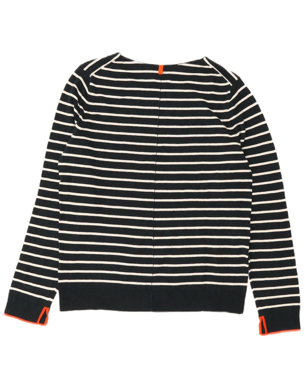 Sweter damski Jigsaw z dekoltem w łódkę UK 14, średni granatowy w paski