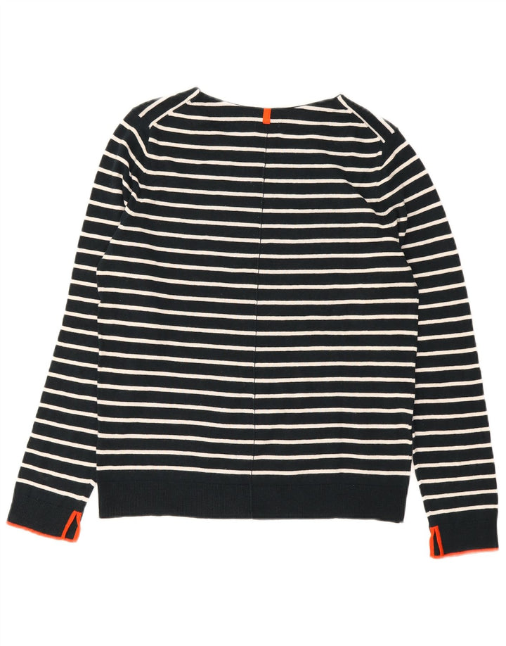 Sweter damski Jigsaw z dekoltem w łódkę UK 14, średni granatowy w paski