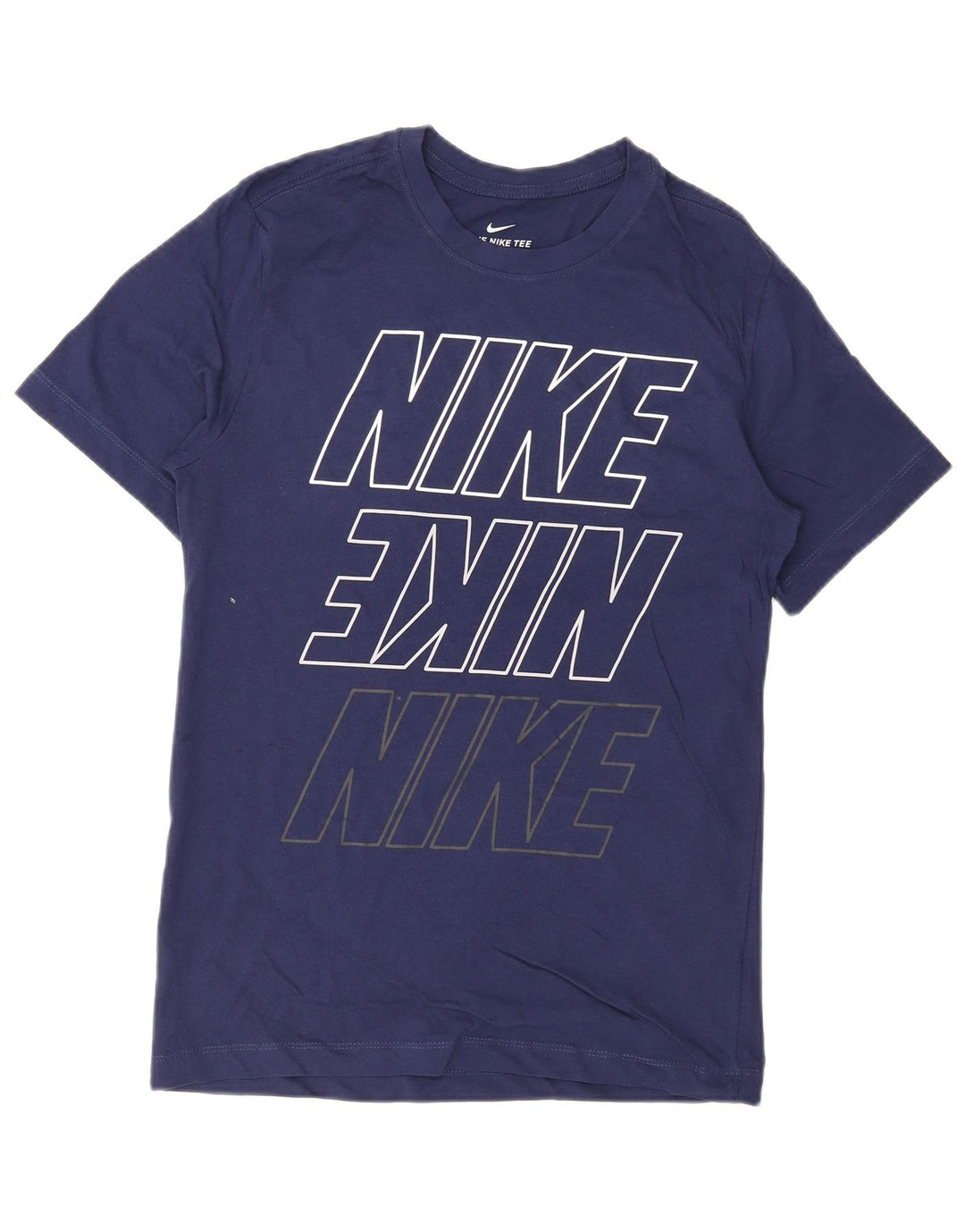 Męski T-shirt z grafiką NIKE, mały, granatowy, bawełniany