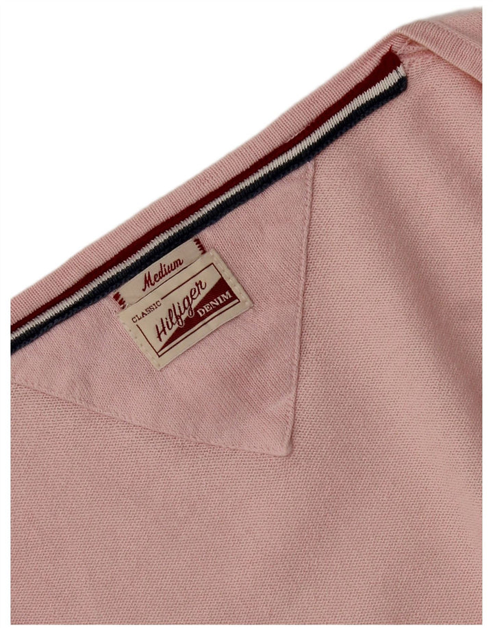 Sweter damski Tommy Hilfiger z dekoltem w kształcie litery V, UK 12, średni róż