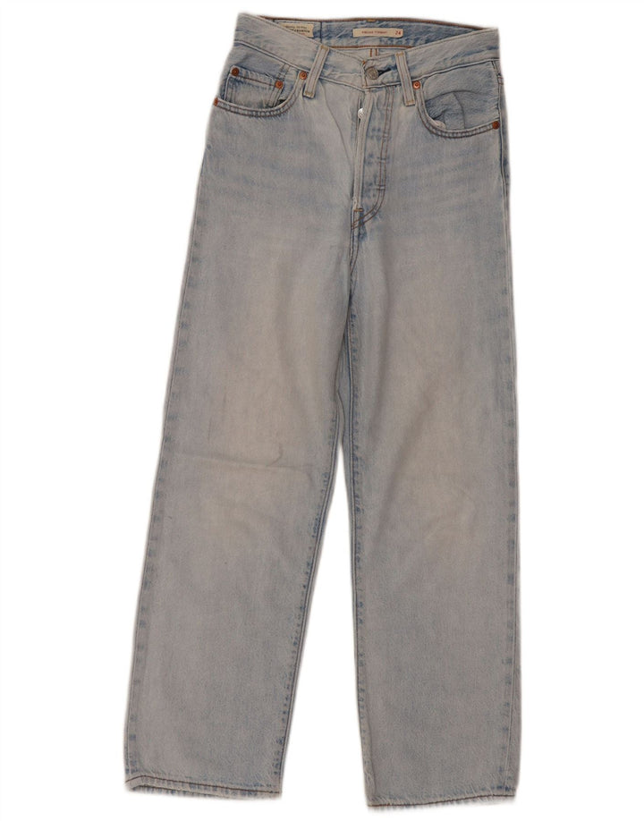 Damskie jeansy Levi's Ribcage Straight W24 L26 Niebieskie bawełniane