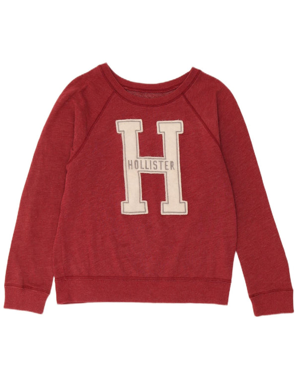 Damska bluza z grafiką Hollister, UK 14, średnia czerwona bawełna