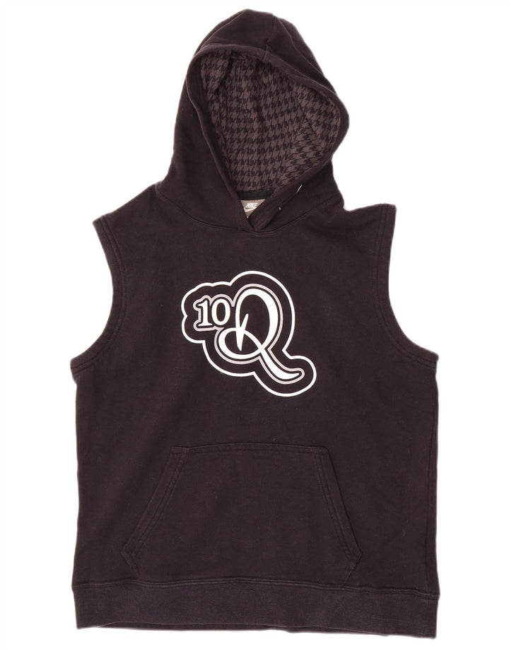 Chłopięcy sweter bez rękawów z grafiką NIKE, 10-11 lat, średni czarny, bawełniany