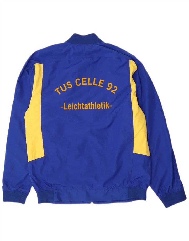 Męski graficzny pełny dres Asics, duży niebieski poliester z blokami kolorów