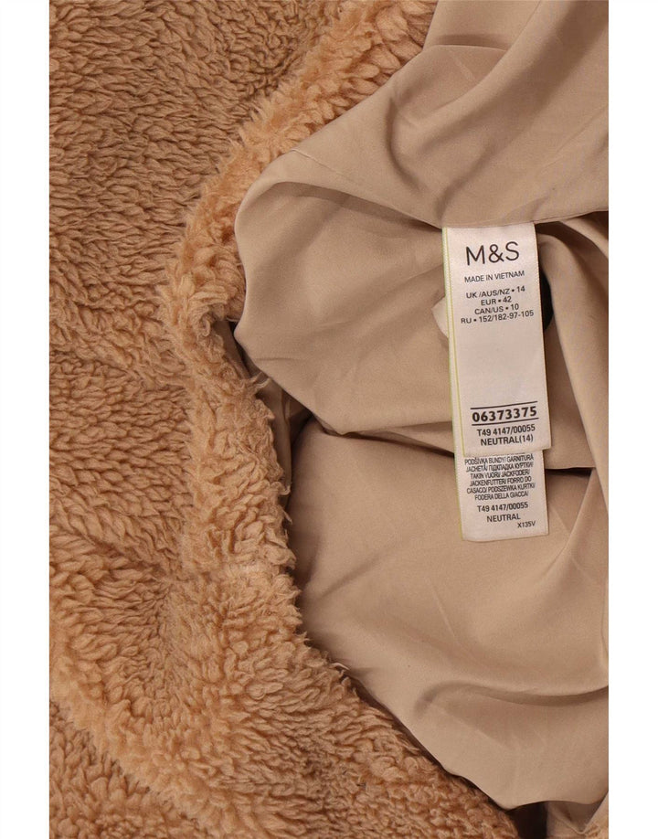 Damska kurtka polarowa Marks & Spencer Teddy Bear UK 14, duża, beżowa, poliester