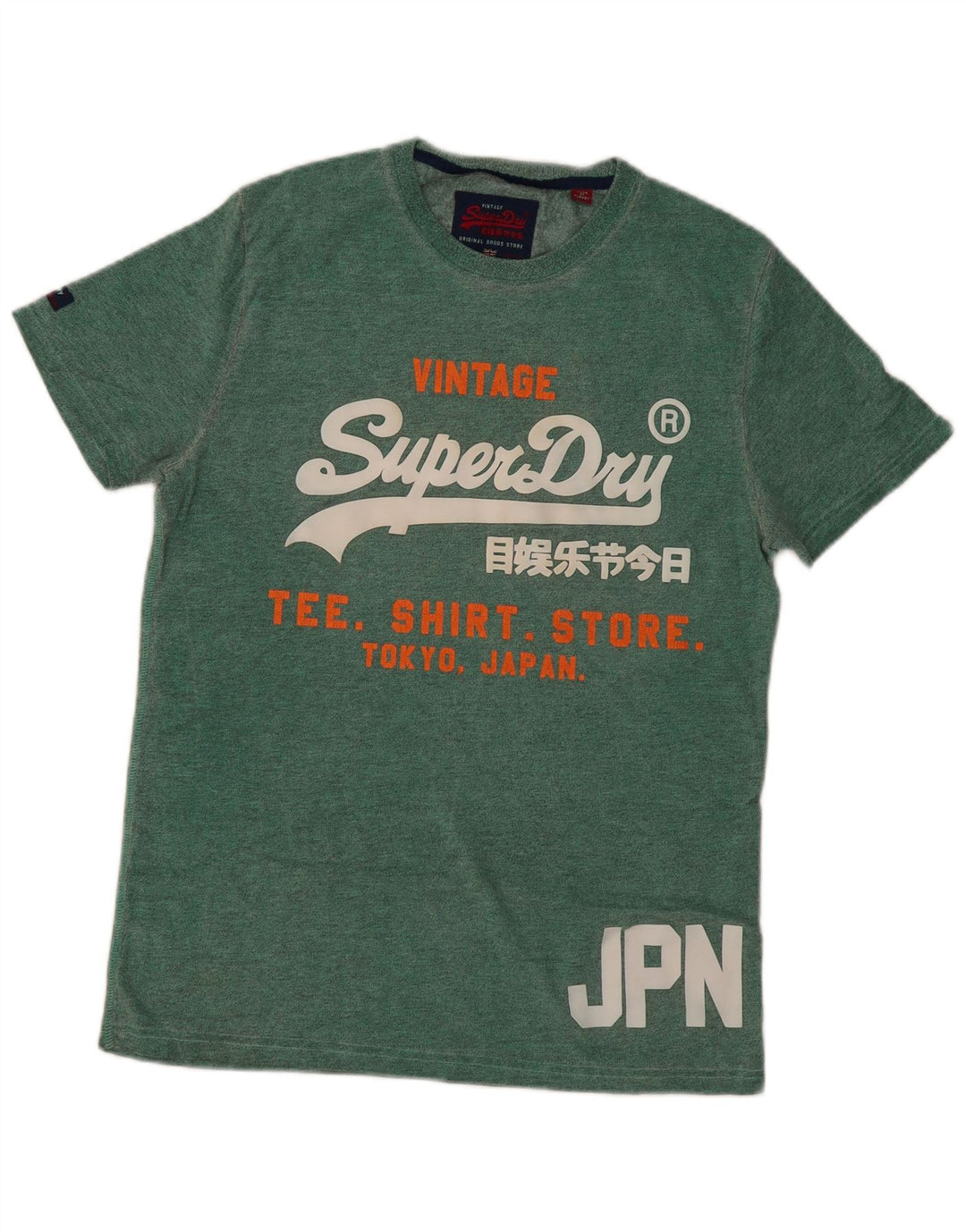 Męski T-shirt z grafiką Superdry, duży, zielony, bawełniany