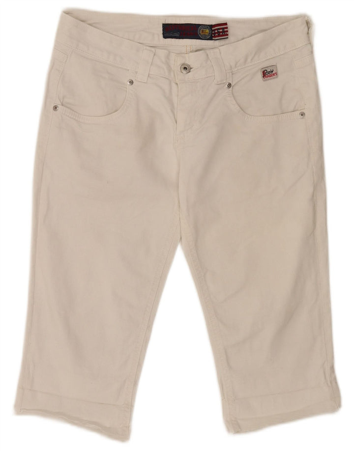 Damskie spodenki jeansowe Roy Rogers IT 44 Medium W30 Biała bawełna