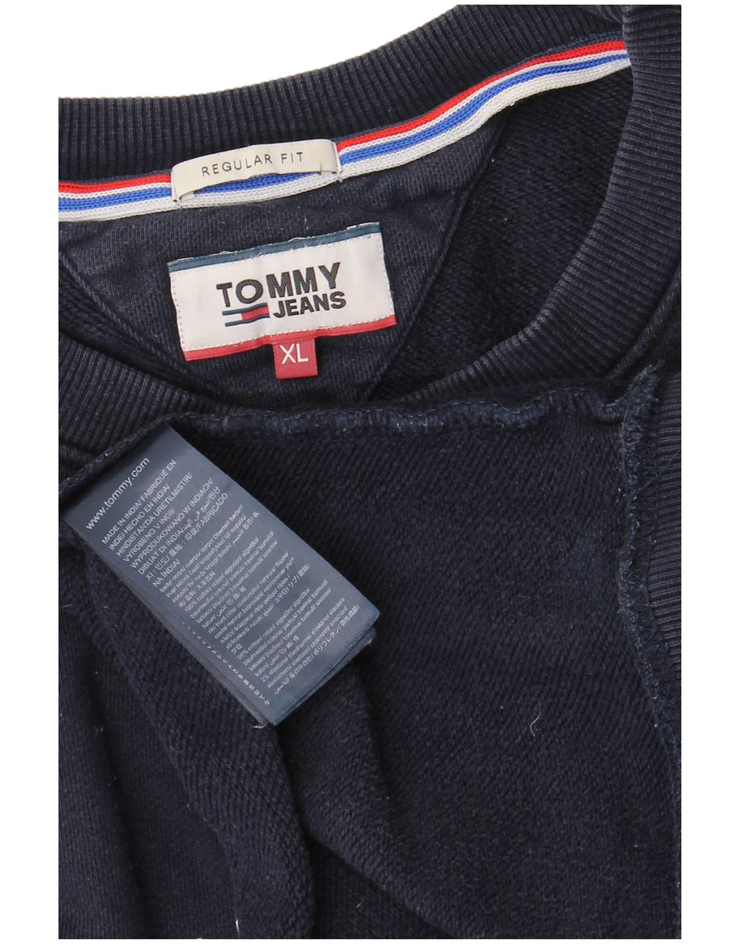 Męski sweter męski TOMMY HILFIGER z grafiką o regularnym kroju XL, granatowy