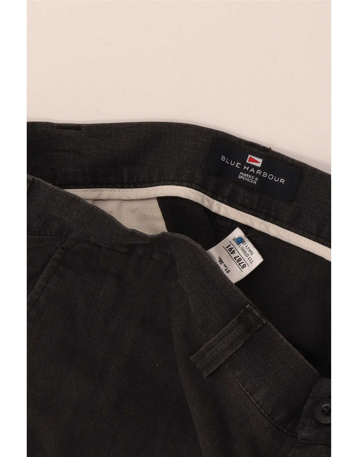 Męskie szorty Chino Marks & Spencer Blue Harbor W36, duże, granatowe, lniane