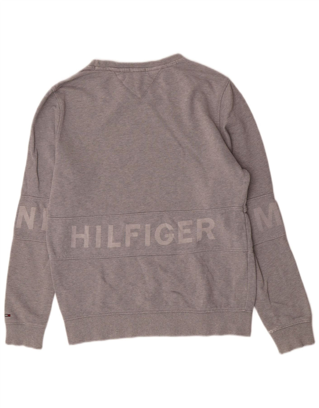 Męska bluza z grafiką Tommy Hilfiger, duża, szara, bawełniana