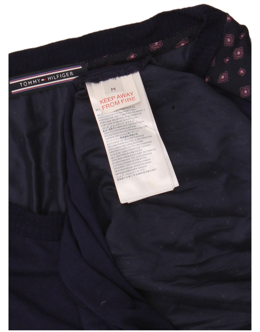 Top damski Tommy Hilfiger z długim rękawem UK 12, średni granatowy geometryczny