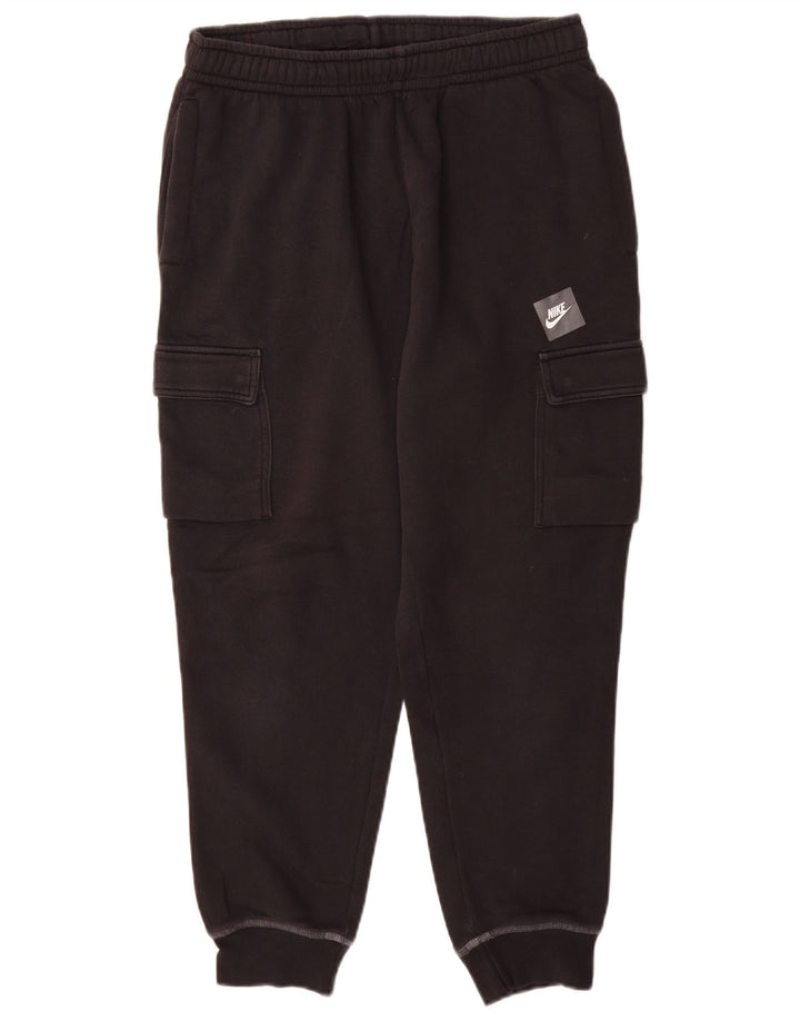 Męskie spodnie dresowe Nike Cargo Graphic, joggery, średnia czarna bawełna