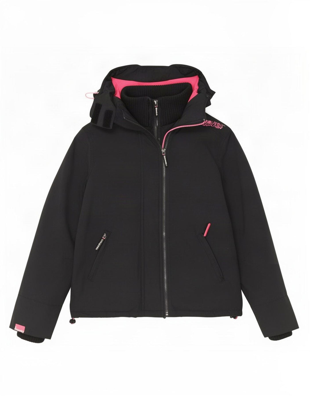 Damska wiatrówka z kapturem Superdry UK 14, średnia czarna