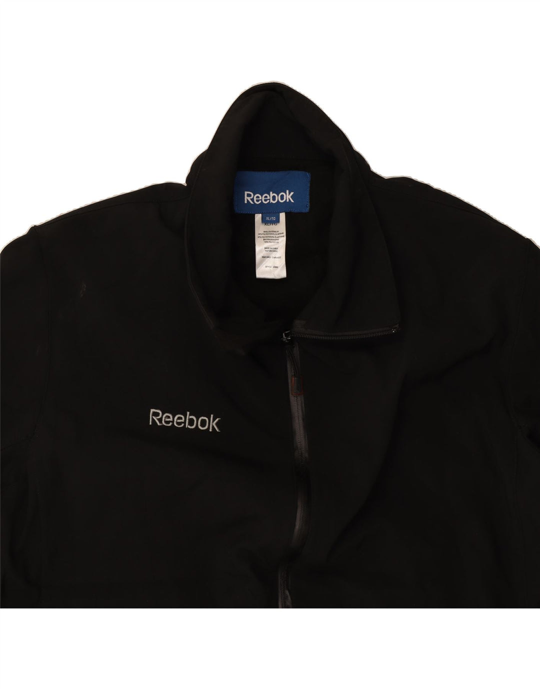 REEBOK Mens Tracksuit Top Jacket XL Black Polyester Vintage Reebok and Second-Hand Reebok from Messina Hembry 