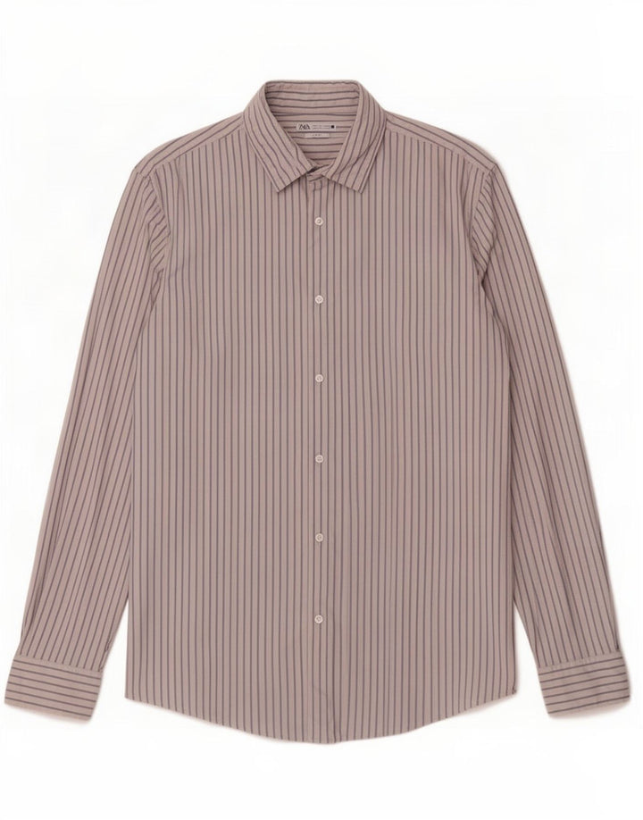 Męska koszula Zara Slim Fit w duże białe prążki