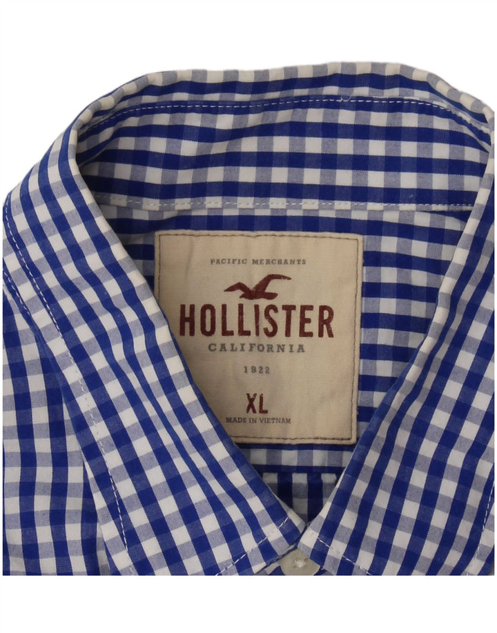 HOLLISTER Mens Shirt XL Blue Check Cotton