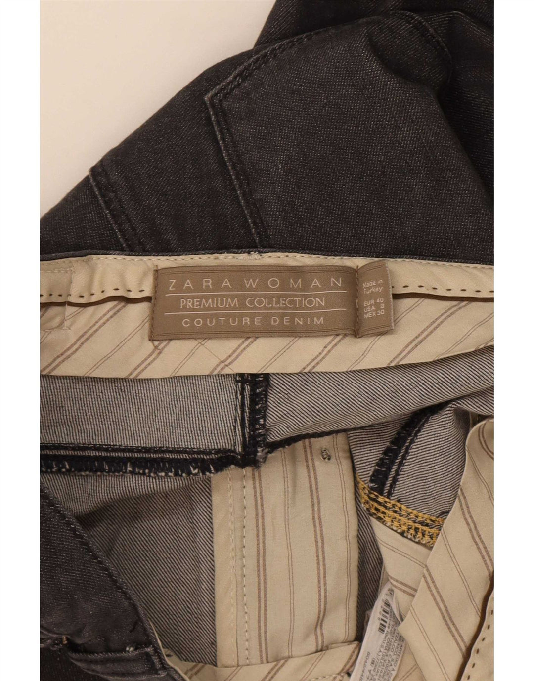 Damskie proste dżinsy Zara EU 40 Medium W30 L30 Czarna bawełna