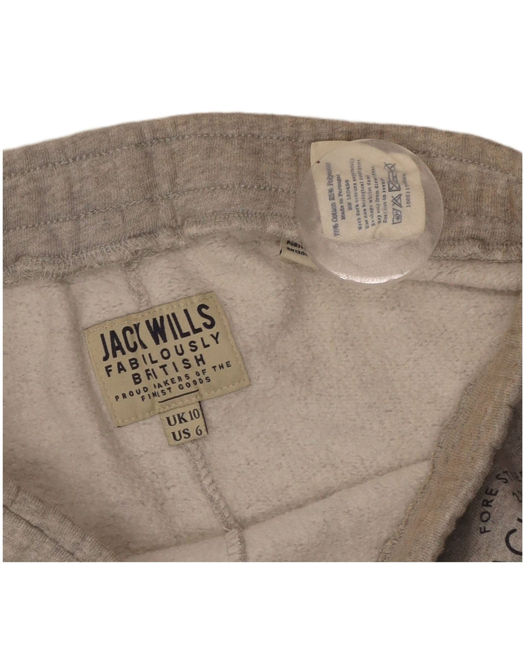 Damskie spodenki sportowe JACK WILLS UK 10, małe, szare, bawełniane
