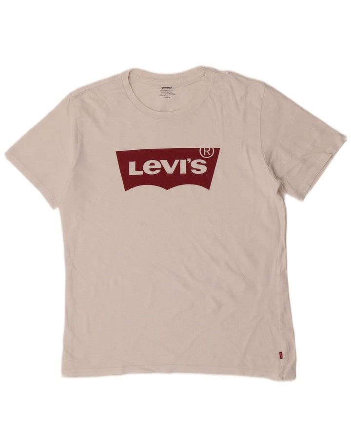 Męski T-shirt z grafiką Levi's, średni biały