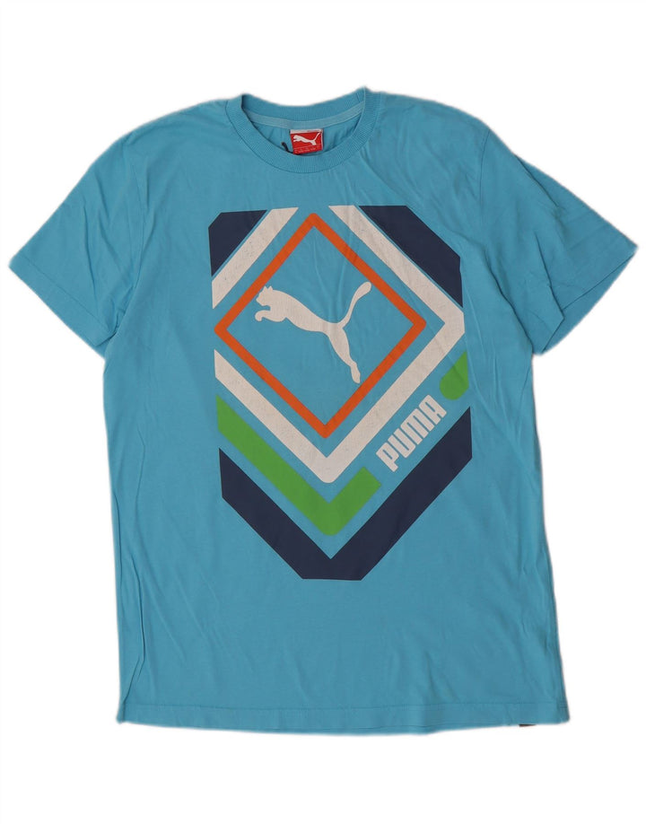 Męski T-shirt z grafiką Puma, duży, niebieski