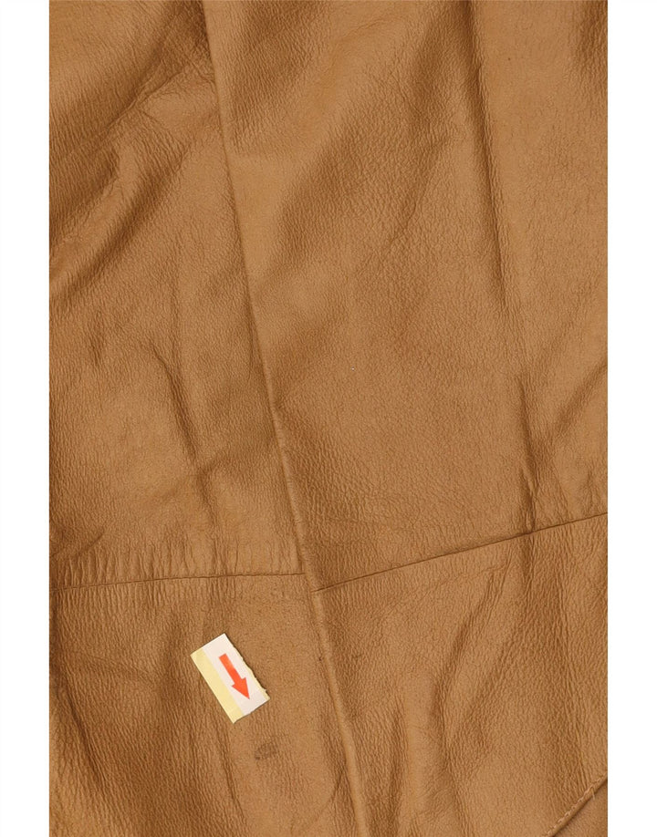 Damska skórzana spódnica z wysokim stanem VINTAGE IT 42 Medium W26 Brązowa