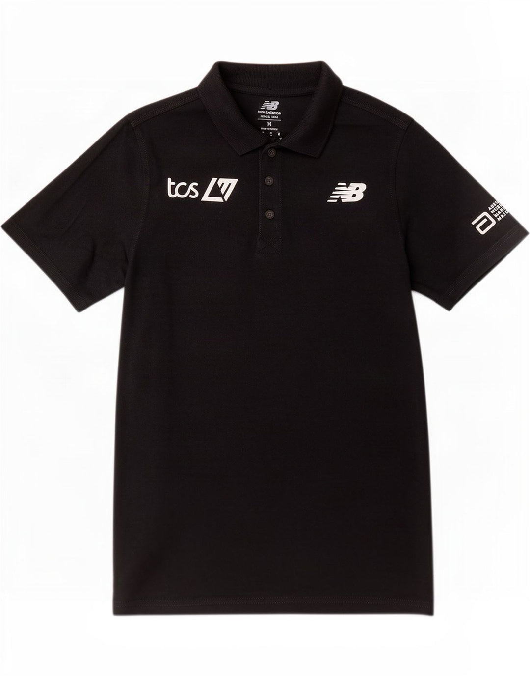 Męska koszulka polo New Balance z grafiką, średnia czarna, bawełniana