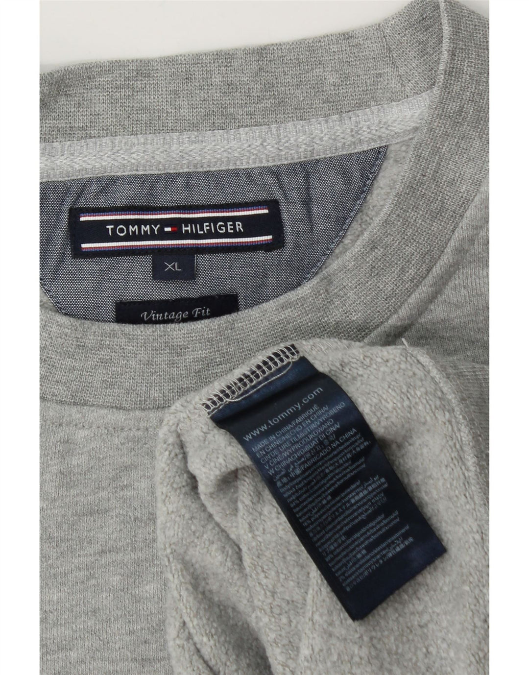 Męski sweter męski w stylu Vintage Fit TOMMY HILFIGER XL, szary, bawełniany