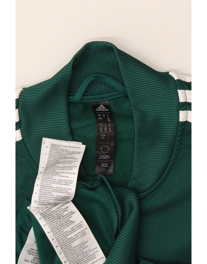 Damska kurtka dresowa Adidas z grafiką, UK 8/10, mała, zielona, poliestrowa