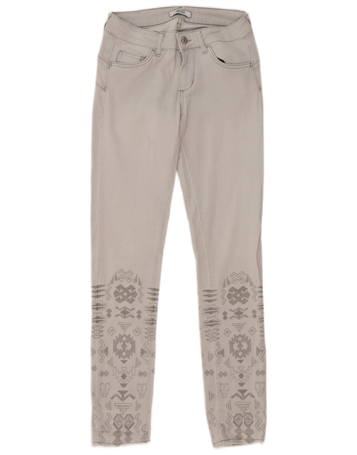 Damskie jeansy Liu Jo W28 L31 Szare geometryczne
