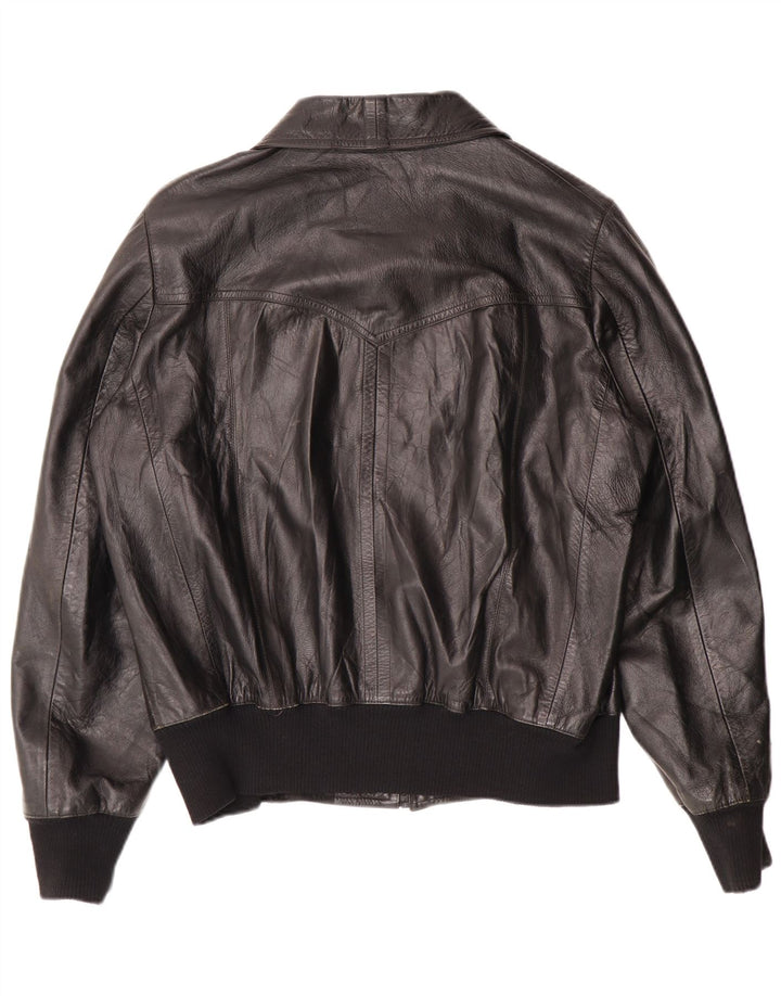 Vintage męska kurtka skórzana UK 38 Medium Black Classic