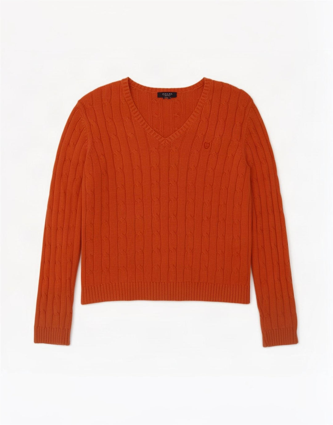Sweter damski Chaps z dekoltem w kształcie litery V, UK 14, duży pomarańczowy